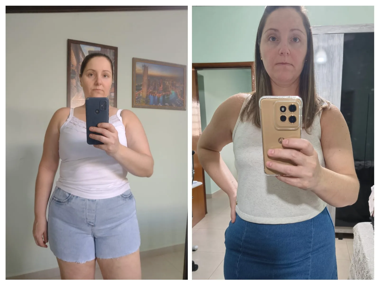 Antes e depois de participante do Desafio 28 Dias