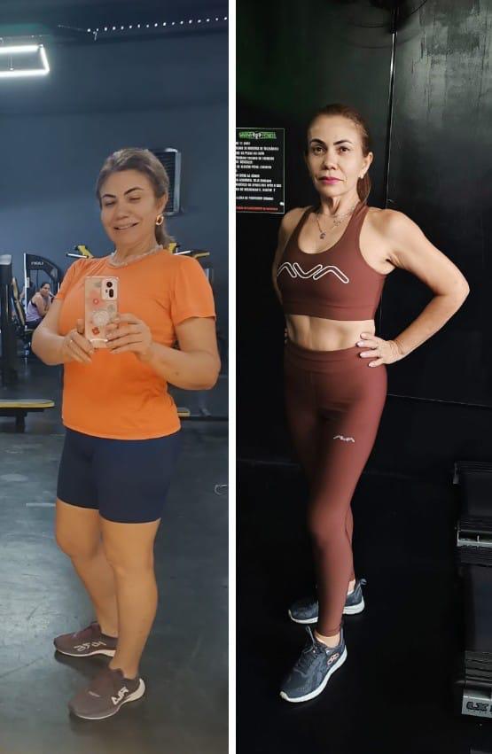 Antes e depois de participante do DANI-SE GORDURAS